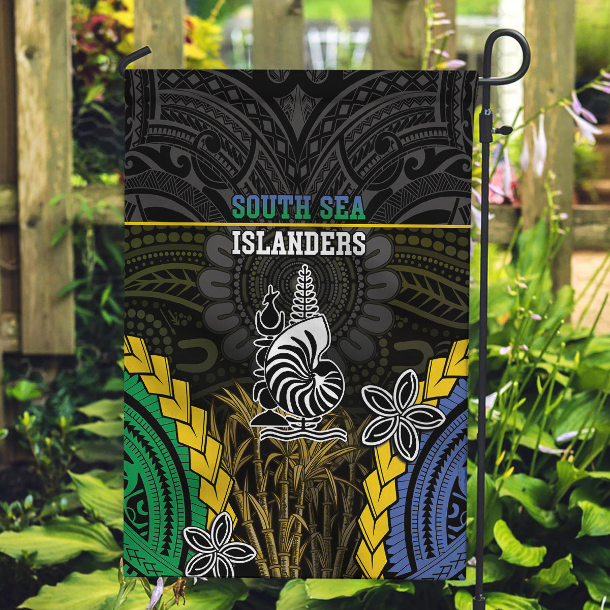 South Sea Islanders And New Caledonia Garden Flag Kanakas Polynesian Pattern