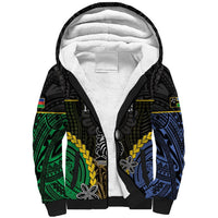 Personalised South Sea Islanders And New Caledonia Sherpa Hoodie Kanakas Polynesian Pattern LT05 Unisex Black - Polynesian Pride