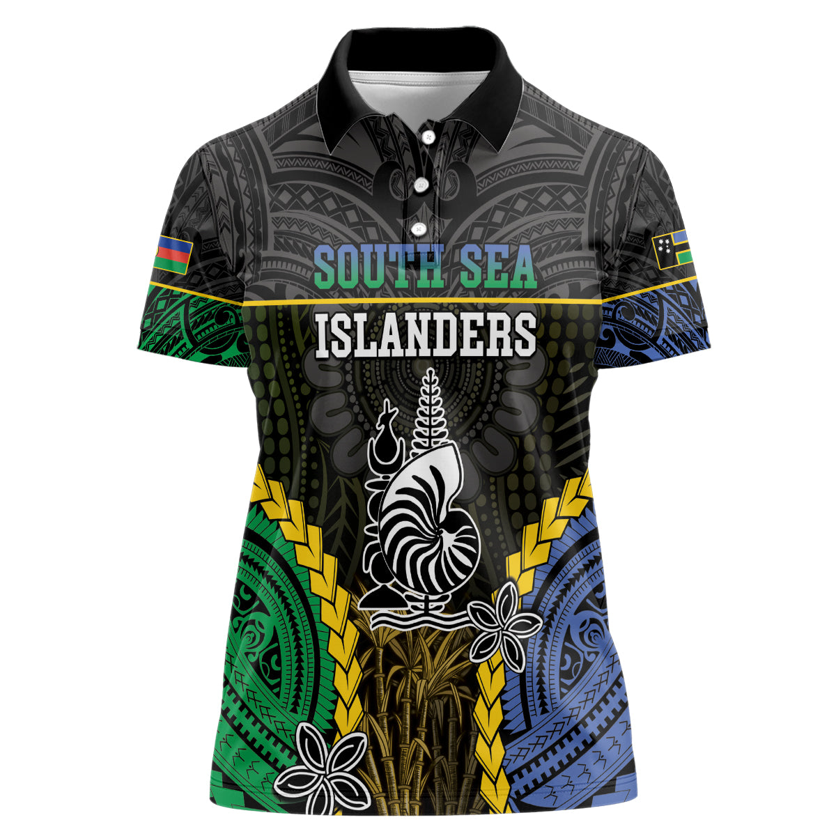 Personalised South Sea Islanders And New Caledonia Women Polo Shirt Kanakas Polynesian Pattern