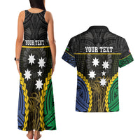 Personalised South Sea Islanders And New Ireland Couples Matching Tank Maxi Dress and Hawaiian Shirt Kanakas Polynesian Pattern