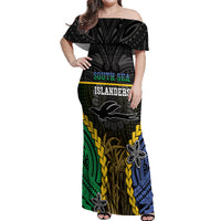 Personalised South Sea Islanders And New Ireland Off Shoulder Maxi Dress Kanakas Polynesian Pattern