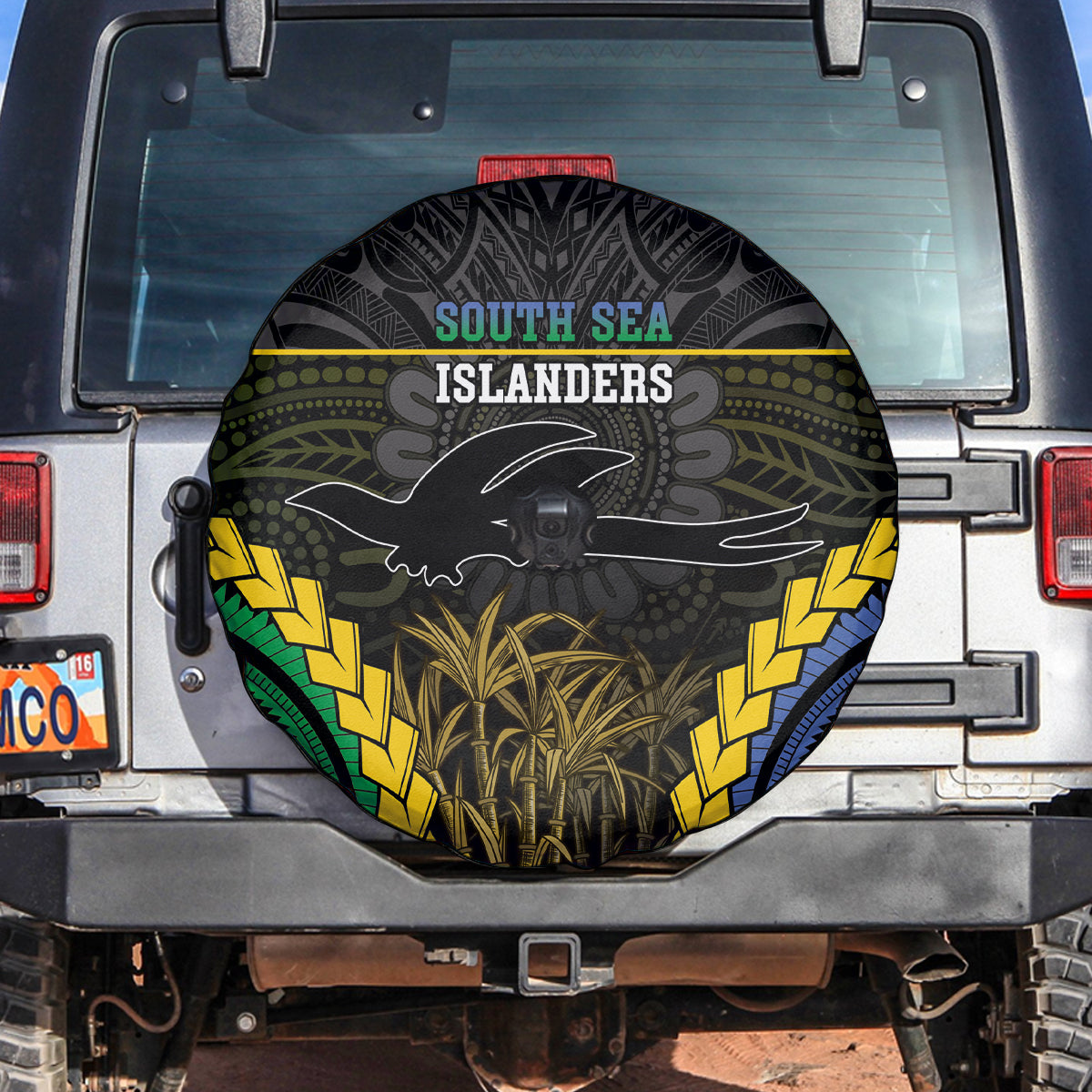 South Sea Islanders And New Ireland Spare Tire Cover Kanakas Polynesian Pattern