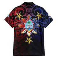 Philippines Guam Family Matching Off Shoulder Short Dress and Hawaiian Shirt Filipino Sun With Guaman Seal