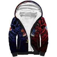 Philippines Guam Sherpa Hoodie Filipino Sun With Guaman Seal LT05 Unisex Blue - Polynesian Pride