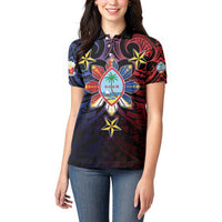 Philippines Guam Women Polo Shirt Filipino Sun With Guaman Seal