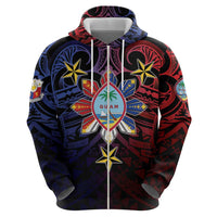 Philippines Guam Zip Hoodie Filipino Sun With Guaman Seal LT05 - Polynesian Pride