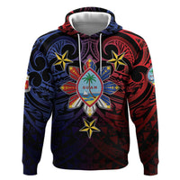 Philippines Guam Zip Hoodie Filipino Sun With Guaman Seal LT05 Pullover Hoodie Blue - Polynesian Pride