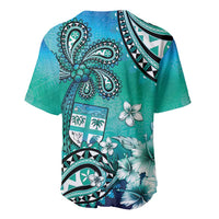 Fiji Born Indian Baseball Jersey Palm Paisley With Tapa Pattern
