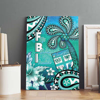 Fiji Born Indian Canvas Wall Art Palm Paisley With Tapa Pattern LT05 - Polynesian Pride