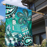 Fiji Born Indian Garden Flag Palm Paisley With Tapa Pattern LT05 - Polynesian Pride