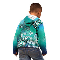 Fiji Born Indian Kid Hoodie Palm Paisley With Tapa Pattern