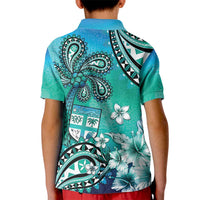 Fiji Born Indian Kid Polo Shirt Palm Paisley With Tapa Pattern