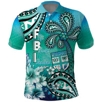 Fiji Born Indian Polo Shirt Palm Paisley With Tapa Pattern