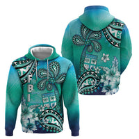 Fiji Born Indian Zip Hoodie Palm Paisley With Tapa Pattern LT05 - Polynesian Pride