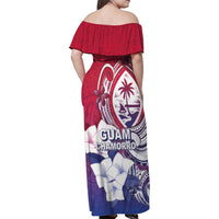 Guam Gadao Family Matching Off Shoulder Maxi Dress and Hawaiian Shirt Hafa Adai Micronesian Tribal Pattern
