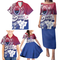 Guam Gadao Family Matching Puletasi and Hawaiian Shirt Hafa Adai Micronesian Tribal Pattern