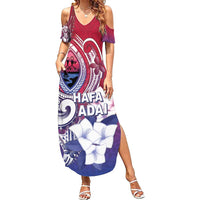 Guam Gadao Family Matching Summer Maxi Dress and Hawaiian Shirt Hafa Adai Micronesian Tribal Pattern