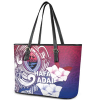 Guam Gadao Leather Tote Bag Hafa Adai Micronesian Tribal Pattern