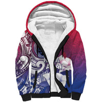 Guam Gadao Sherpa Hoodie Hafa Adai Micronesian Tribal Pattern