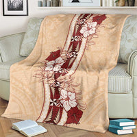 Tonga Language Week Blanket Hibiscus Tongan Ngatu Pattern