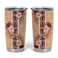Tonga Language Week Tumbler Cup Hibiscus Tongan Ngatu Pattern