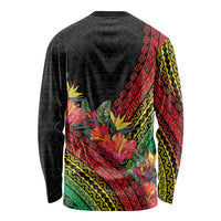 Retro Hawaiian Singer Long Sleeve Shirt Polynesian Style Tropical Flowers