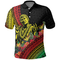 Retro Hawaiian Singer Polo Shirt Polynesian Style Tropical Flowers