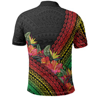 Retro Hawaiian Singer Polo Shirt Polynesian Style Tropical Flowers