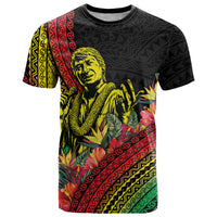 Retro Hawaiian Singer T Shirt Polynesian Style Tropical Flowers