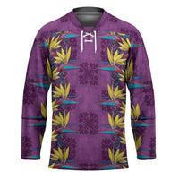 Hawaii Waikiki King Hockey Jersey Purple Quilt With Pua Manu LT05 Unisex Purple - Polynesian Pride