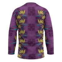 Hawaii Waikiki King Hockey Jersey Purple Quilt With Pua Manu LT05 - Polynesian Pride