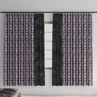 Hawaii Queen Liliuokalani Window Curtain Hawaiian Lei Pua Kalaunu LT05 With Hooks Black - Polynesian Pride
