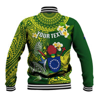 Personalized Cook Islands Baseball Jacket Coat Of Arms Plumeria Polynesian Turtle LT05 - Polynesian Pride