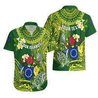 Personalized Cook Islands Hawaiian Shirt Coat Of Arms Plumeria Polynesian Turtle LT05 - Polynesian Pride