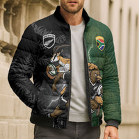 Custom South Africa And New Zealand Bomber Puffer Jacket Springboks And Kiwis Rugby Rivalry