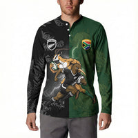 Custom South Africa And New Zealand Button Sweatshirt Springboks And Kiwis Rugby Rivalry