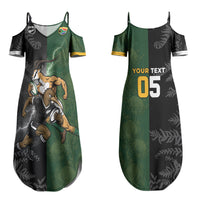 Custom South Africa And New Zealand Couples Matching Summer Maxi Dress and Hawaiian Shirt Springboks And Kiwis Rugby Rivalry
