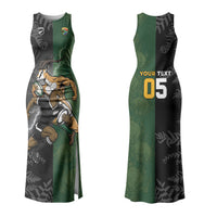 Custom South Africa And New Zealand Family Matching Tank Maxi Dress and Hawaiian Shirt Springboks And Kiwis Rugby Rivalry