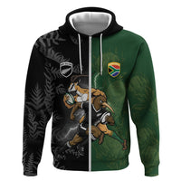 Custom South Africa And New Zealand Hoodie Springboks And Kiwis Rugby Rivalry