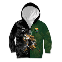 Custom South Africa And New Zealand Kid Hoodie Springboks And Kiwis Rugby Rivalry