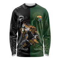 Custom South Africa And New Zealand Long Sleeve Shirt Springboks And Kiwis Rugby Rivalry
