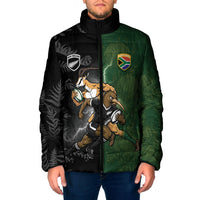 Custom South Africa And New Zealand Padded Jacket Springboks And Kiwis Rugby Rivalry