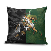South Africa And New Zealand Pillow Cover Springboks And Kiwis Rugby Rivalry