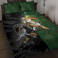 South Africa And New Zealand Quilt Bed Set Springboks And Kiwis Rugby Rivalry
