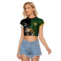 Custom South Africa And New Zealand Raglan Cropped T Shirt Springboks And Kiwis Rugby Rivalry