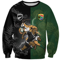 Custom South Africa And New Zealand Sweatshirt Springboks And Kiwis Rugby Rivalry