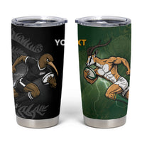 Custom South Africa And New Zealand Tumbler Cup Springboks And Kiwis Rugby Rivalry