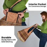 Polynesian Princess Inspired Cosplay Costume Grocery Bag Traditional Tapa Pattern