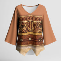 Polynesian Princess Inspired Cosplay Costume Kimono Sleeve Blouse Traditional Tapa Pattern