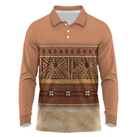 Polynesian Princess Inspired Cosplay Costume Long Sleeve Polo Shirt Traditional Tapa Pattern